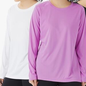 TEX2FIT Women's 2 Pack Quick Dry Long Sleeve Sun Shirts, Moisture Wicking NWOT